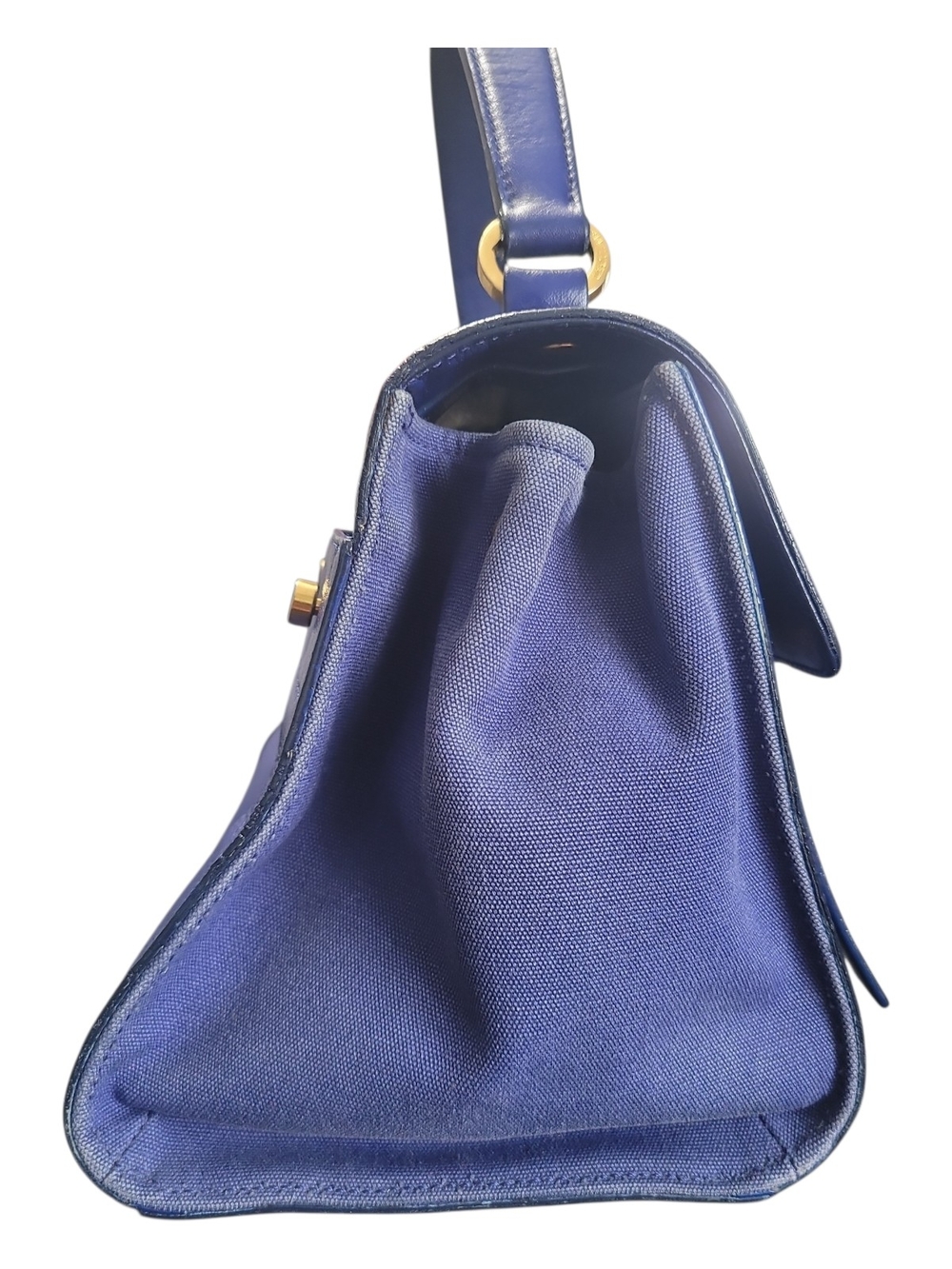 Saint Laurent Paris Blue Granulated Calf Leather New Muse 2 Bag - Picture 5 of 12